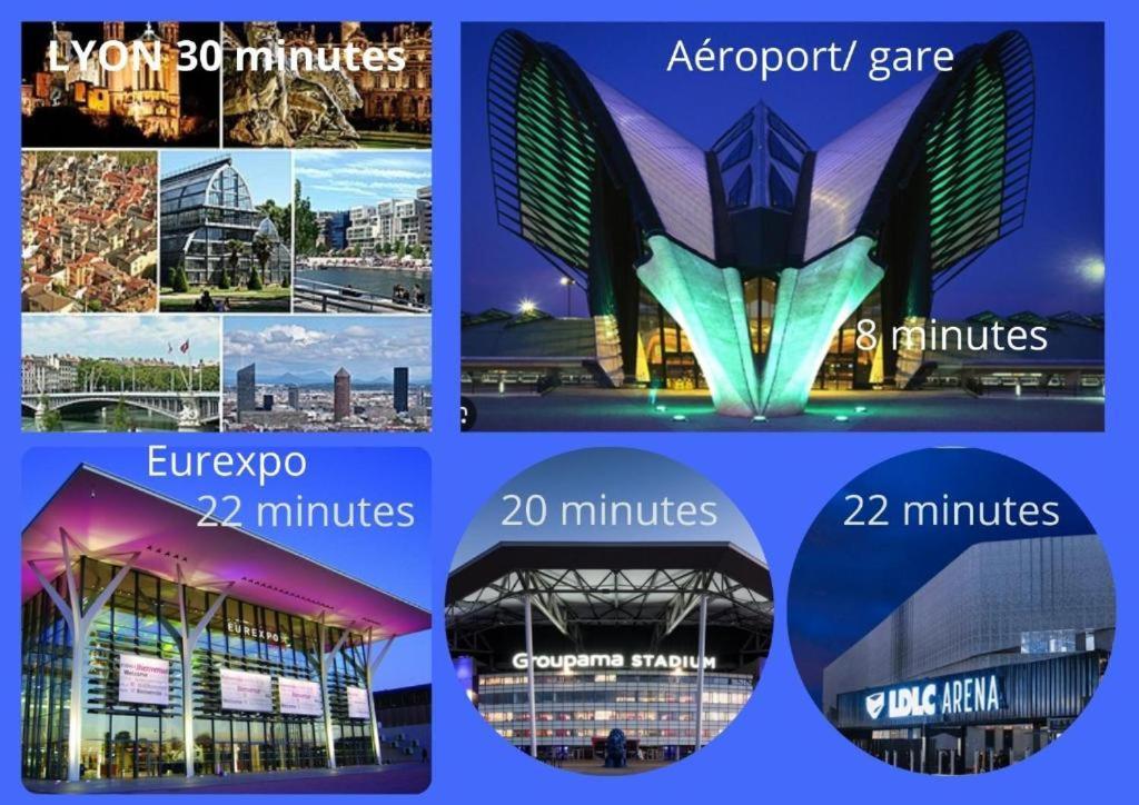 Ma Maison Fleurie Proche Aeroport Lyon St Exupery, Ldlc Arena, Groupama Stadium,Eurexpo Janneyrias Exterior foto